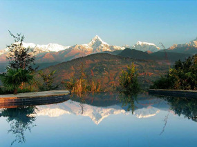 Népal - Vue depuis la terrasse des cottages du Tiger Mountain Pokhara Lodge © Tiger Mountain Pokhara Lodge