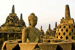 Indonésie - Java - Statue de Bouddha au Temple de Borobudur