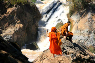 Laos - Descente du Mékong en croisière à bord du Vat Phou - Le chutes de Khong Papheng