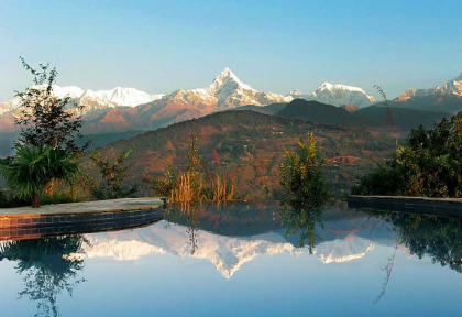 Népal - Vue depuis la terrasse des cottages du Tiger Mountain Pokhara Lodge © Tiger Mountain Pokhara Lodge