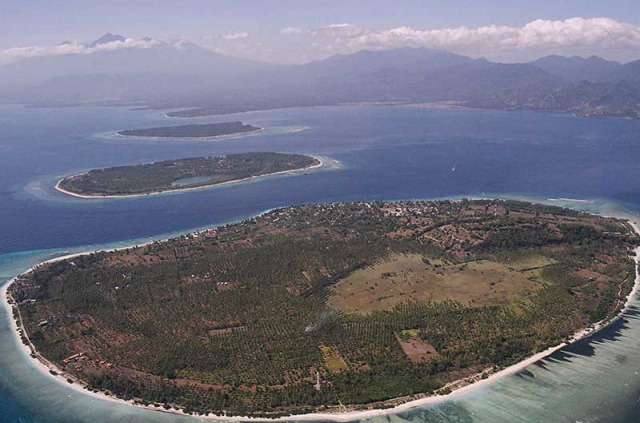 Indonésie - Gili Trawangan - Vila Ombak - Gili Trawangan vue du ciel