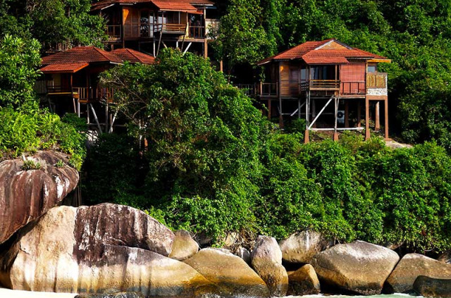 Malaisie - Pulau Tioman - Japamala Tioman - Vue extérieure des Seacliff Chalets