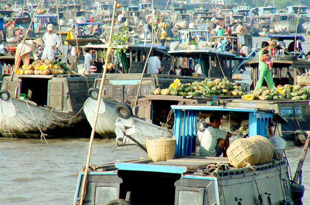 Vietnam - Circuit En route pour le Delta - Marché flottant du Delta